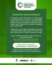 Processo Seletivo PPGADT-UFRPE - ano de entrada: 2026
